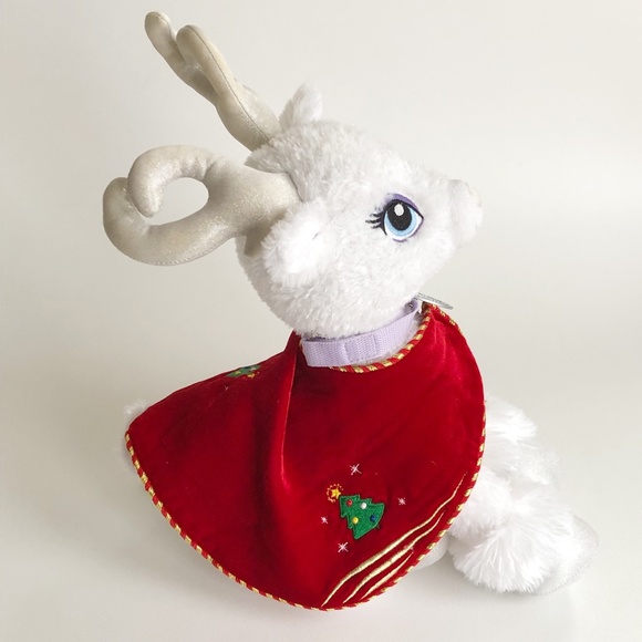 Build A Bear GLISTEN Reindeer Plush w Red Velvet Cape Silver Antlers - Picture 3 of 10